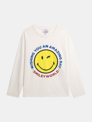 Off White Smiley Face Cotton T-shirt