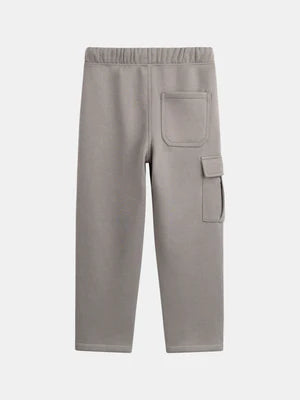 Grey Cargo Style Cotton Fleece Joggers