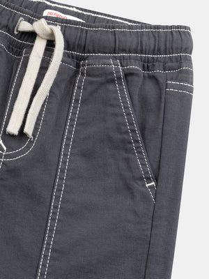 Grey Cotton Canvas Trousers