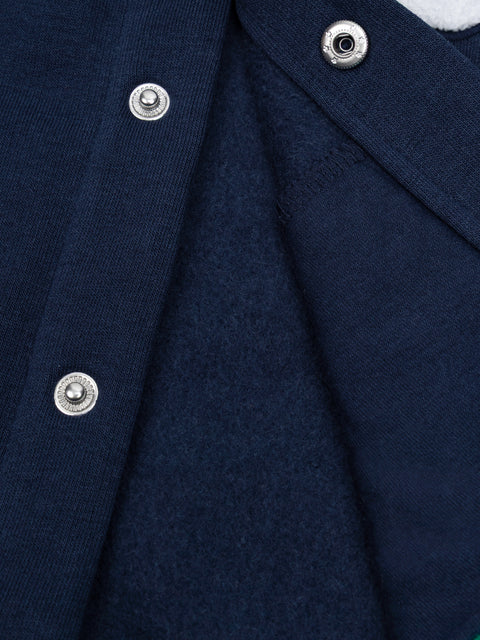 Navy & Grey Cotton Fleece Hoodie