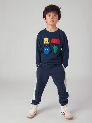 Navy Dog Print Cotton T-shirt