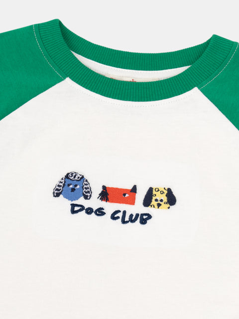Embroidered Off White Cotton T-shirt