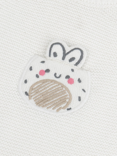 Newborn White Cotton Crossover Cardigan