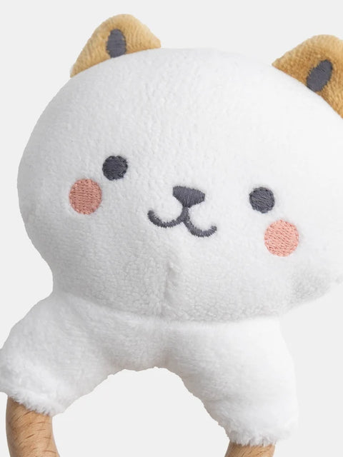 Rabbit Shaped Velour Rattle