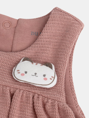 Newborn Pink Dungarees With Matching Floral Print Bodysuit