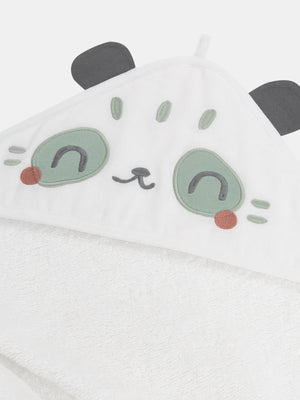 Off White Cotton Bath Towel With Hood