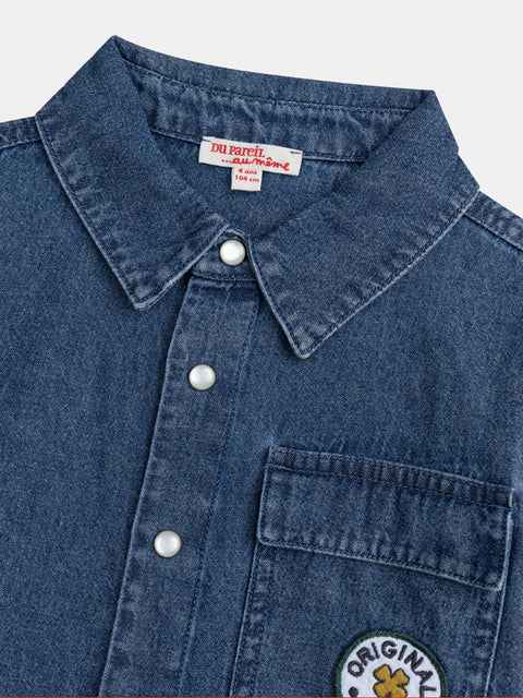 Blue Snap Opening Denim Shirt
