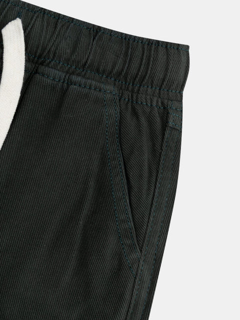 Green Cotton Twill Cargo Pants