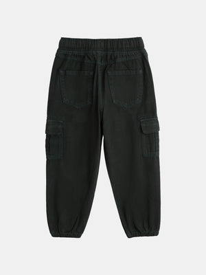 Green Cotton Twill Cargo Pants