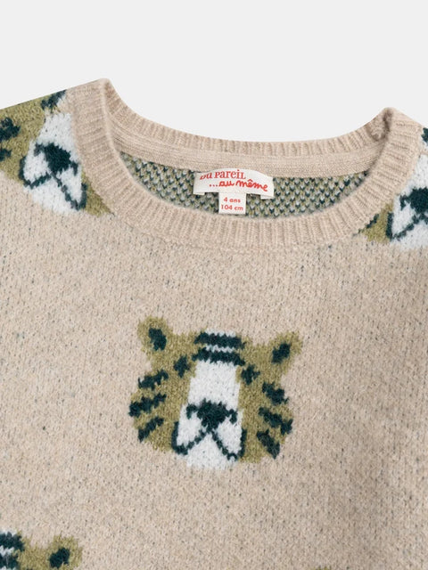 Beige Tiger Pattern Jumper
