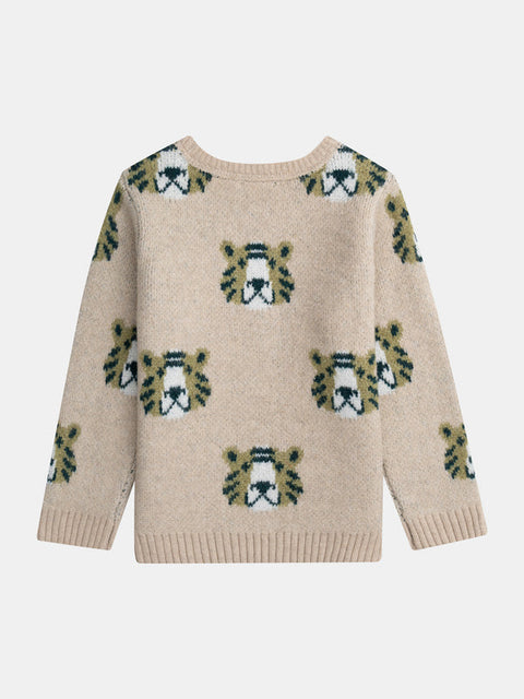 Beige Tiger Pattern Jumper