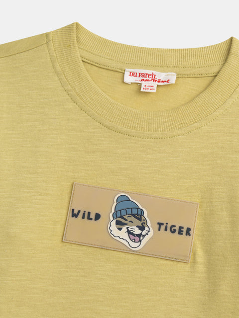 Green Tiger Graphic Cotton T-shirt
