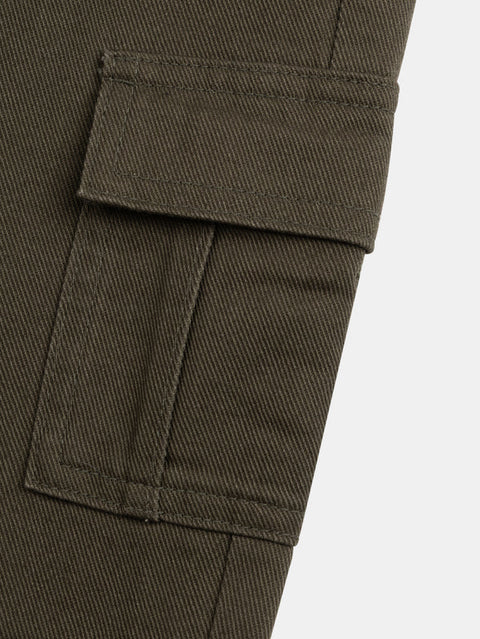 Green Micropolar Lined Cargo Trousers
