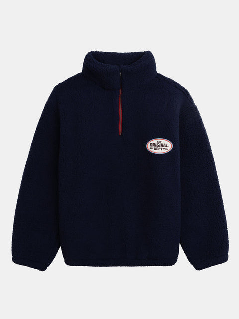Navy Sherpa Half Zip Sweatshirt