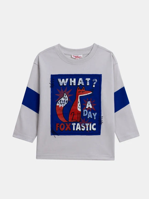 Grey Fox Graphic Cotton T-shirt