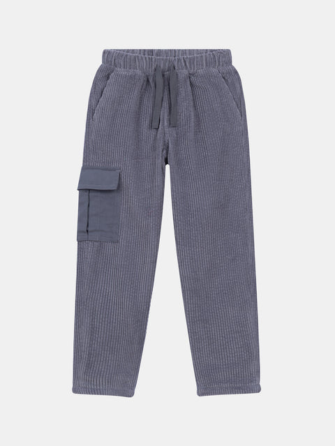 Grey Micropolar Lined Corduroy Trousers