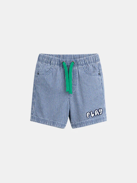 Striped Denim Tie Waist Shorts