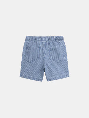 Striped Denim Tie Waist Shorts