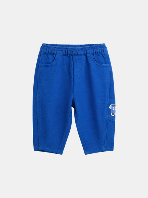 Blue Cotton Twill Cargo Trousers
