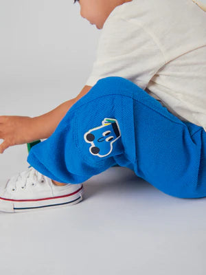 Blue Cotton Twill Cargo Trousers