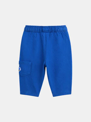Blue Cotton Twill Cargo Trousers