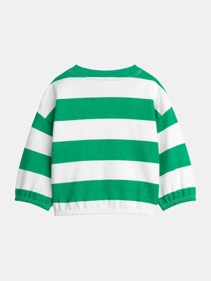 Green Striped Cotton Sweatshirt