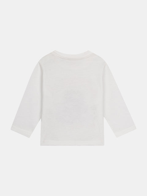 Cream Monster Print Cotton T-shirt