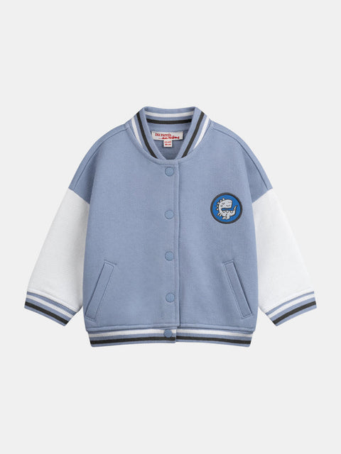 Blue Cotton Rich Baseball Style Jacket