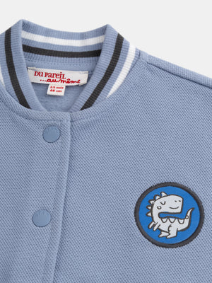 Blue Cotton Rich Baseball Style Jacket