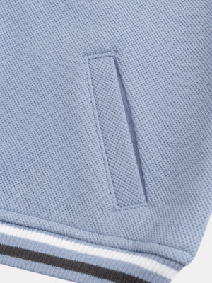Blue Cotton Rich Baseball Style Jacket