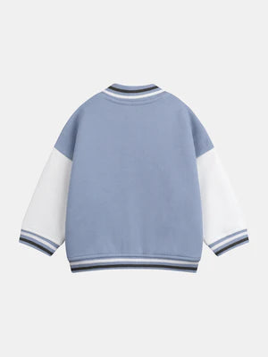 Blue Cotton Rich Baseball Style Jacket