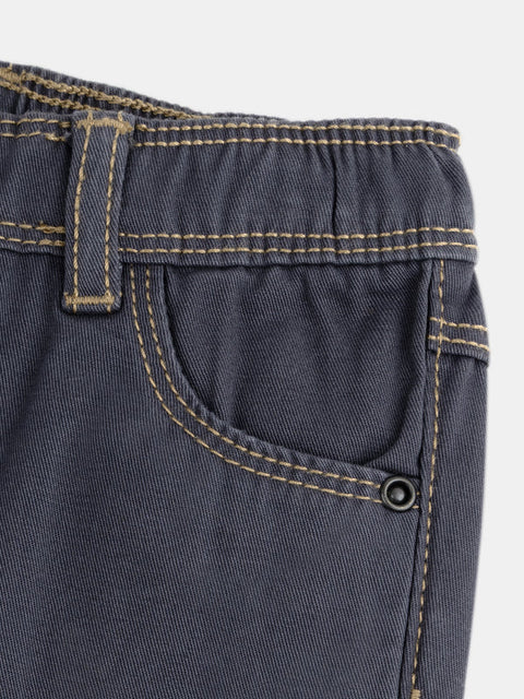 Charcoal Peach Skin Cotton Jeans