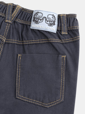 Charcoal Peach Skin Cotton Jeans