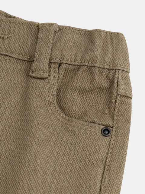 Beige Cotton Cargo Trousers