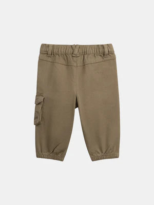 Beige Cotton Cargo Trousers
