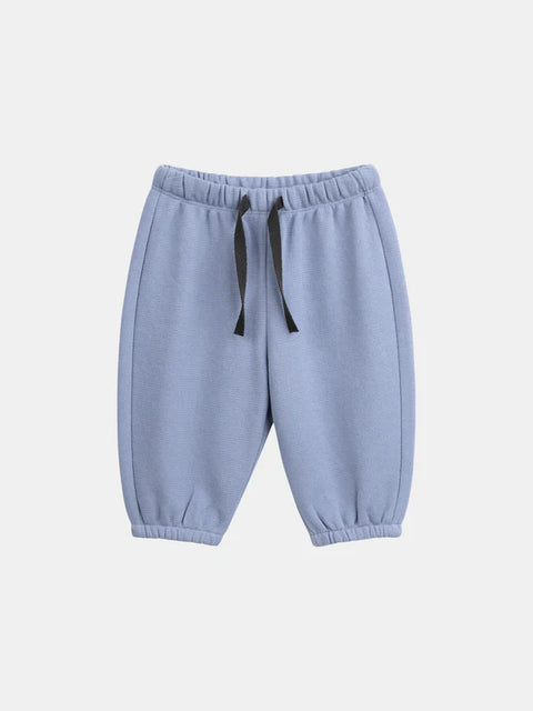 Blue Cotton Rich Pique Joggers