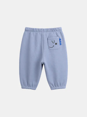 Blue Cotton Rich Pique Joggers