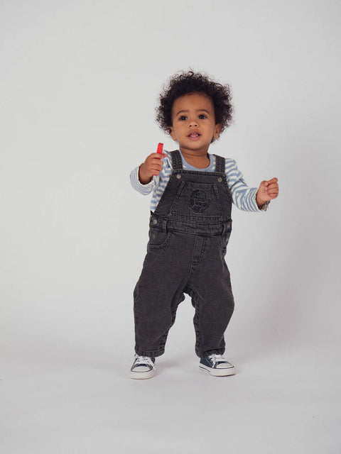 Grey Denim Dungarees