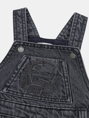 Grey Denim Dungarees