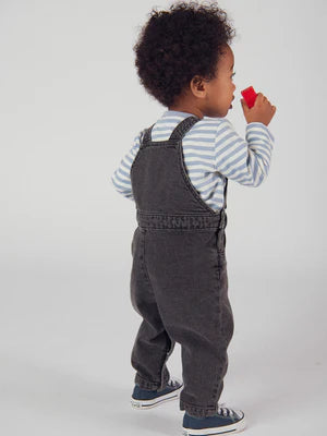 Grey Denim Dungarees