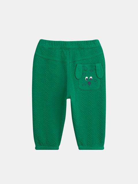 Green Herringbone Cotton Trousers