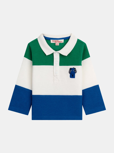 Colour Block Cotton Polo Shirt