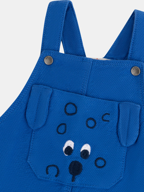 Blue Cotton Twill Dungarees