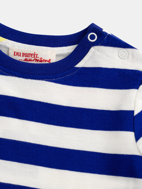 Reversible Blue Stripe Cotton T-shirt
