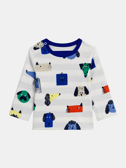 Reversible Blue Stripe Cotton T-shirt