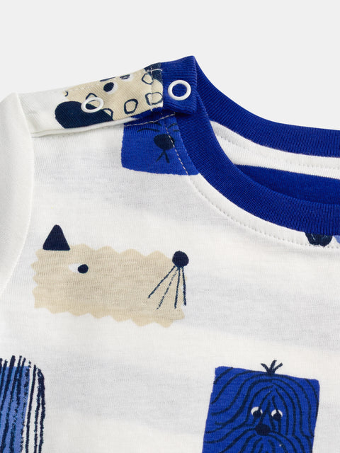 Reversible Blue Stripe Cotton T-shirt