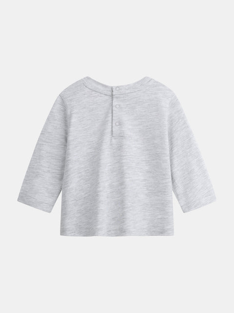 Grey Spotted Dog Print Cotton T-shirt