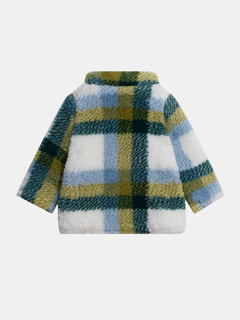 Lined Green Check Sherpa Jacket