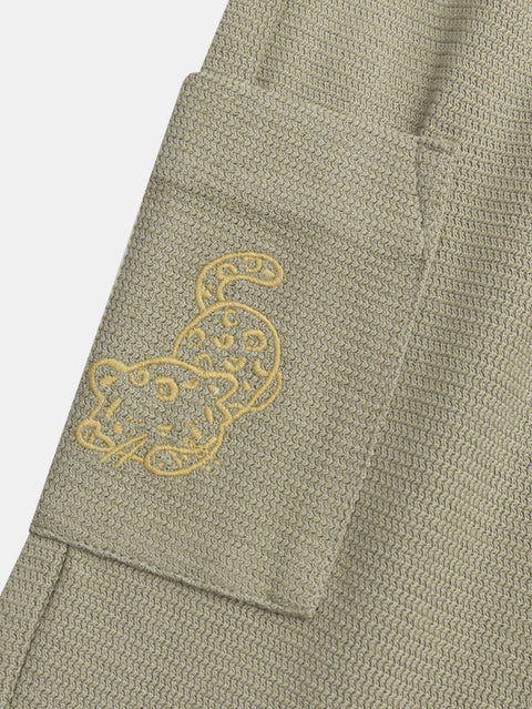 Olive Green Cotton Rich Trousers