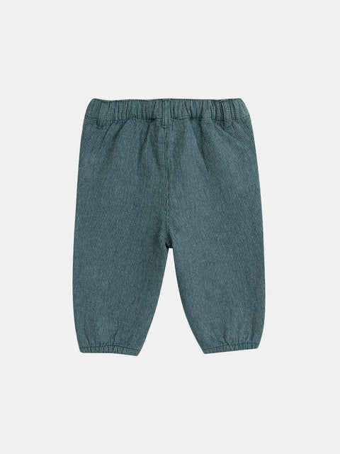 Lined Green Fine Stripe Cotton Trousers